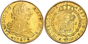1787. Carlos III. Madrid. DV. 4 escudos. ... 