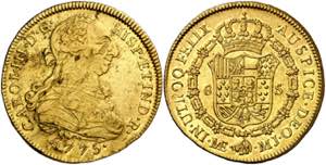 1775. Carlos III. Lima. MJ. 8 escudos. (AC. ... 