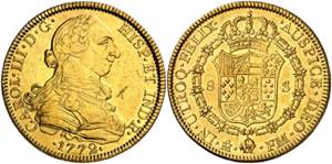 1772. Carlos III. México. FM. 8 escudos. ... 