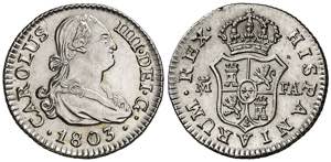1803. Carlos IV. Madrid. FA/MF. 1/2 real. ... 