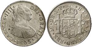 1805. Carlos IV. Lima. JP. 2 reales. (AC. ... 