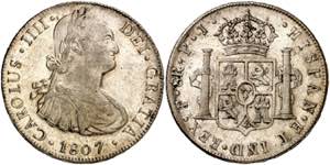 1807. Carlos IV. Potosí. PJ. 8 reales. (AC. ... 