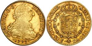 1797. Carlos IV. Santiago. DA. 8 escudos. ... 