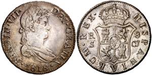 1818. Fernando VII. Sevilla. CJ. 8 reales. ... 