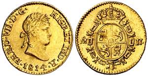 1814. Fernando VII. México. JJ. 1/2 escudo. ... 