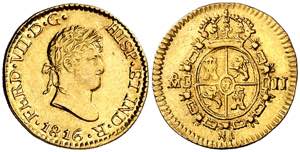 1816. Fernando VII. México. JJ. 1/2 escudo. ... 