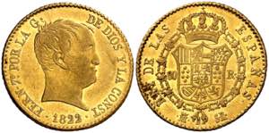 1822. Fernando VII.  Madrid. SR. 80 reales. ... 