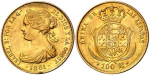 1861. Isabel II. Madrid. 100 reales. (AC. ... 