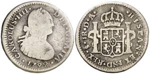 1792. Carlos IV. Santiago. DA. 1 real. (AC. ... 