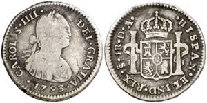 1793/2. Carlos IV. Santiago. DA. 1 real. ... 