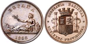 1868. Gobierno Provisional. Medalla que ... 