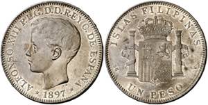 1897. Alfonso XIII. Manila. SGV. 1 peso. ... 