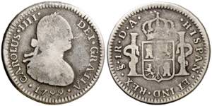 1799. Carlos IV. Santiago. DA. 1 real. (AC. ... 