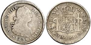 1801. Carlos IV. Santiago. AJ. 1 real. (AC. ... 