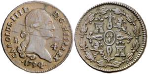 1794. Carlos IV. Segovia. 4 maravedís. (AC. ... 