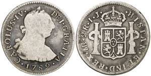 1789. Carlos IV. Lima. IJ. 2 reales. (AC. ... 