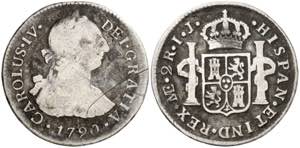 1790. Carlos IV. Lima. IJ. 2 reales. (AC. ... 