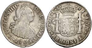 1795. Carlos IV. Lima. IJ. 2 reales. (AC. ... 
