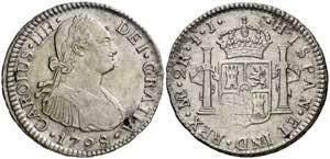 1798. Carlos IV. Lima. IJ. 2 reales. (AC. ... 