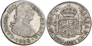 1800. Carlos IV. Lima. IJ. 2 reales. (AC. ... 