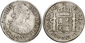 1801. Carlos IV. Lima. IJ. 2 reales. (AC. ... 