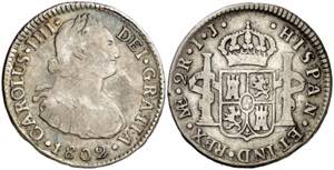 1802. Carlos IV. Lima. IJ. 2 reales. (AC. ... 
