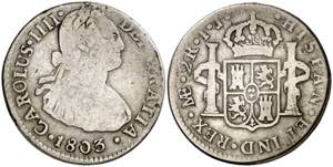 1803. Carlos IV. Lima. IJ. 2 reales. (AC. ... 
