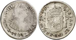 1803. Carlos IV. Lima. JP. 2 reales. (AC. ... 