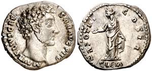(148-149 d.C.). Marco Aurelio. Denario. ... 