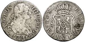1791. Carlos IV. Madrid. MF. 2 reales. (AC. ... 