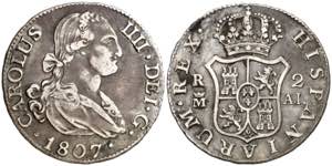 1807. Carlos IV. Madrid. AI. 2 reales. (AC. ... 
