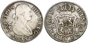 1808. Carlos IV. Madrid. IG. 2 reales. (AC. ... 