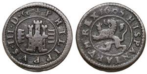 1605. Felipe III. Segovia. 4 maravedís. ... 