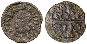 1634. Felipe IV. Barcelona. 1 diner. (AC. ... 