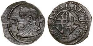 1628. Felipe IV. Barcelona. 1 ardit. (AC. ... 
