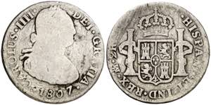 1807. Carlos IV. México. (TH). 2 reales. ... 
