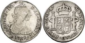 1789. Carlos IV. Potosí. PR. 2 reales. (AC. ... 