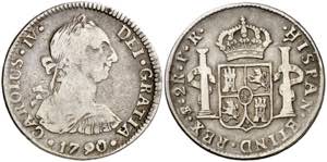 1790/89. Carlos IV. Potosí. PR. 2 reales. ... 