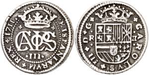 1711. Carlos III, Pretendiente. Barcelona. 2 ... 