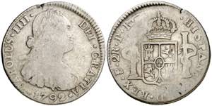 1792. Carlos IV. Potosí. PR. 2 reales. (AC. ... 