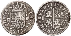 1738. Felipe V. Madrid. JF. 1 real. (AC. ... 