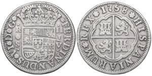 1758. Fernando VI. Sevilla. JV. 2 reales. ... 