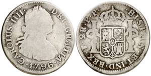 1796. Carlos IV. Potosí. PP. 2 reales. (AC. ... 