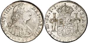 1797. Carlos IV. Lima. IJ. 8 reales. (AC. ... 