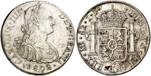 1802. Carlos IV. Lima. IJ. 8 reales. (AC. ... 