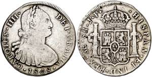 1808. Carlos IV. Lima. JP. 8 reales. (AC. ... 