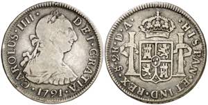 1791. Carlos IV. Santiago. DA. 2 reales. ... 