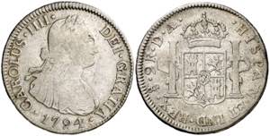1794. Carlos IV. Santiago. DA. 2 reales. ... 
