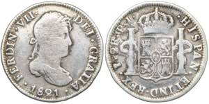 1821. Fernando VII. Potosí. PJ. 2 reales. ... 