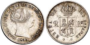 1853. Isabel II. Barcelona. 2 reales. (AC. ... 